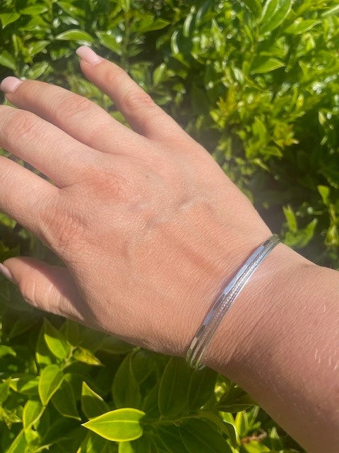 Trio of Stacking Bangles: Plain, Hammered, and Sparkle